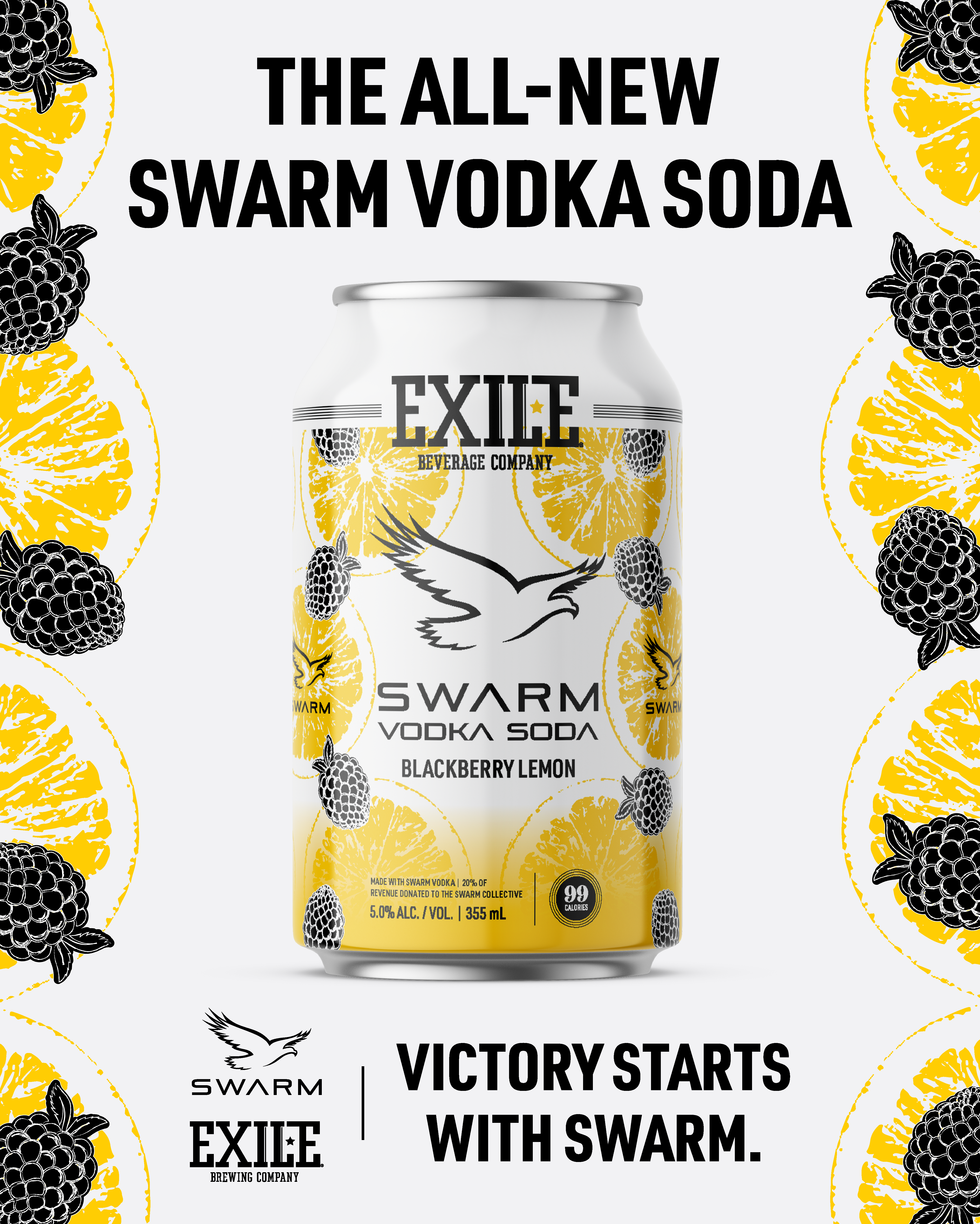 Exile Brewing Company Unveils Swarm Vodka Soda in Latest NIL Portfolio Expansion