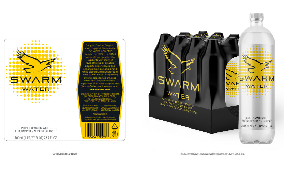 The swarm collective teams up with Crystal Clear Water company for custom branded water